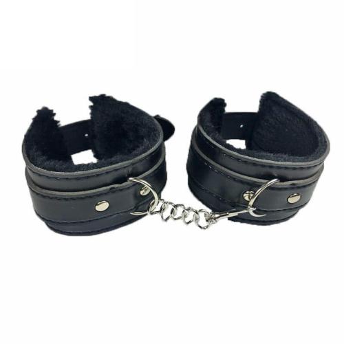 Robusní koženková pouta černá