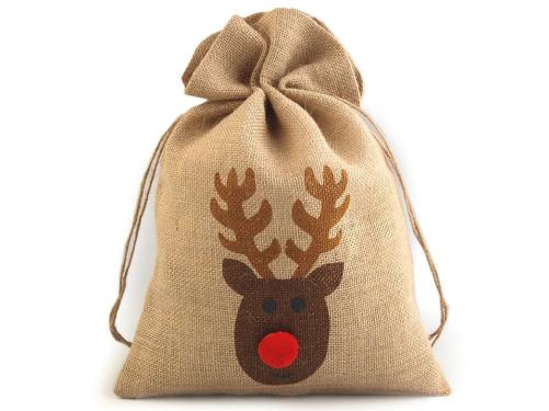 Dárkový pytlík sobík velký 30x40 cm jutový, barva režná přírodní