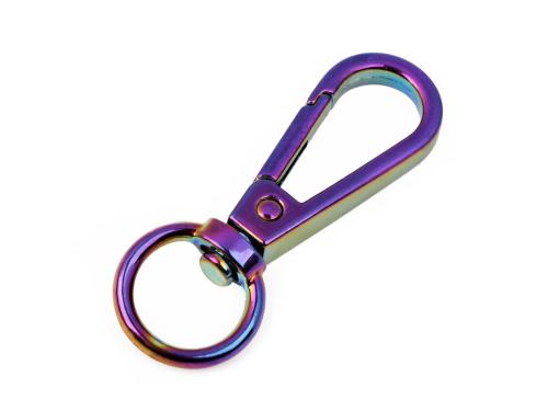Kovová karabina duhová průvlek 12 mm, barva multikolor