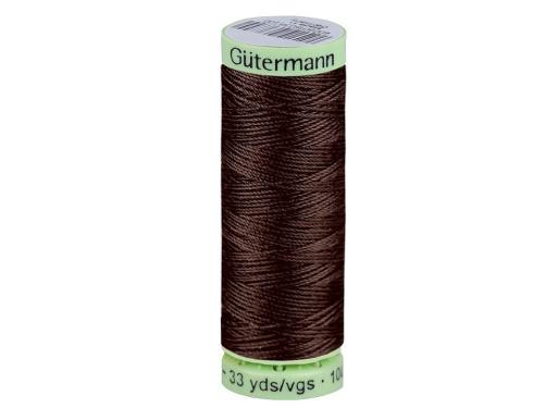 Polyesterové nitě Gütermann Jeans návin 30 m, barva 696 hnědá tmavá