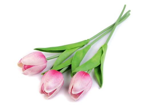 Umělý tulipán, barva 3 fialovorůžová