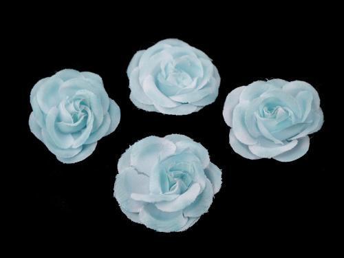 Umělý květ růže Ø3,5 cm, barva 5 modrá světlá