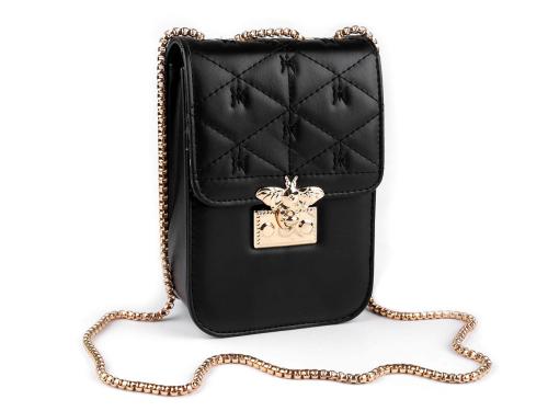 Prima-obchod Dámská kabelka prošívaná crossbody s včelou 13x18,5 cm, barva 2 černá