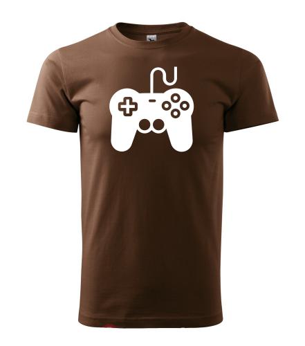 PotiskniTriko.cz Tričko pro hráče 01 - hnědé Velikost pánského trička: S, Barva potisku: Potisk - Světle modrá
