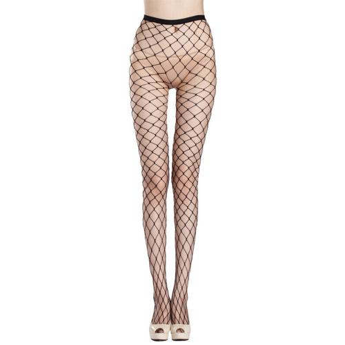 brand Fenbao sexy síťované UNI punčocháče velká oka černé